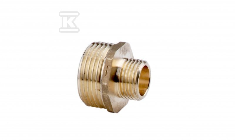 Nypel redukcyjny mosiężny 5/4"x3/4" żólty N14Z - obrazek 1