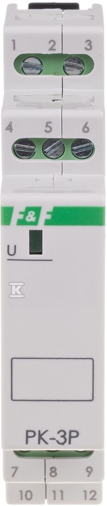 Przekaźnik elektromagnetyczny PK-3P 230V AC, styk: 3P I=3x8A, 1 moduł PK-3P-230V - obrazek 1