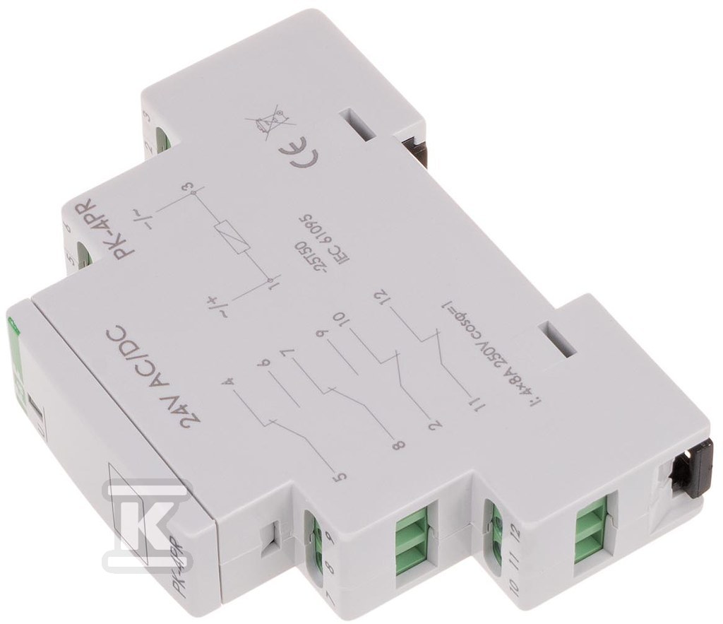 Przekaźnik elektromagnetyczny PK-4PR 24V 24V AC/DC styk: 2P I=2x8A 2R I=2x8A 1 moduł PK-4PR-24V - obrazek 3