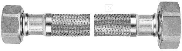 Wąż w oplocie stalowym 100 cm 1/2"x3/4" nakrętno-nakrętny PWS78 - obrazek 1