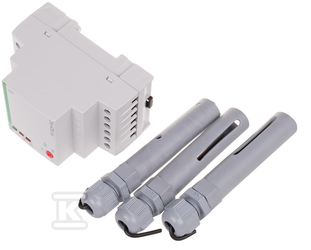Przekaźnik kontroli poziomu cieczy PZ-829 RC dwustanowy, z regulacją czułości, z sondami PZ2 (3szt.), styki 2x1P, I=2x16A, 3 moduły PZ-829RC - obrazek 3
