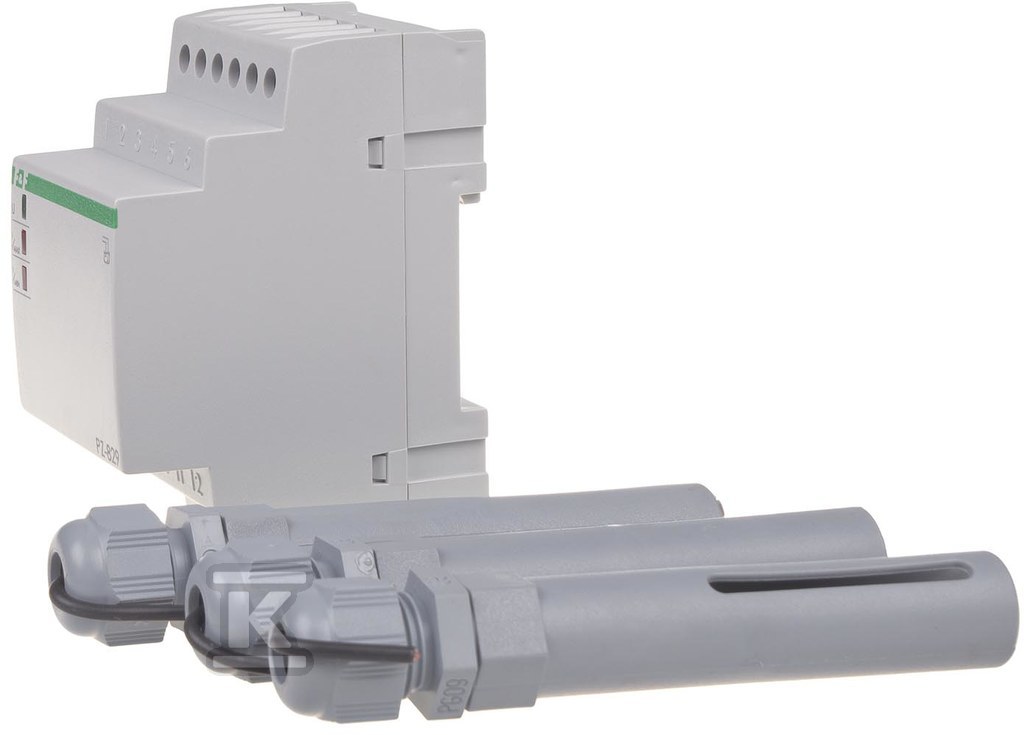 Przekaźnik kontroli poziomu cieczy PZ-829 dwustanowy, z sondami PZ2 w komplecie (3szt.), styki 2x1P, I=2x16A, 3 moduły - obrazek 2