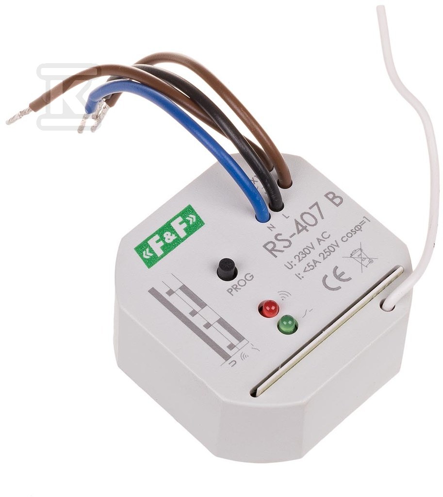 Przekaźnik sterowania radiowego RS-407 B odbiornik bistabilny, 230V 5A,, montaż w puszce fi 60 RS-407B - obrazek 3
