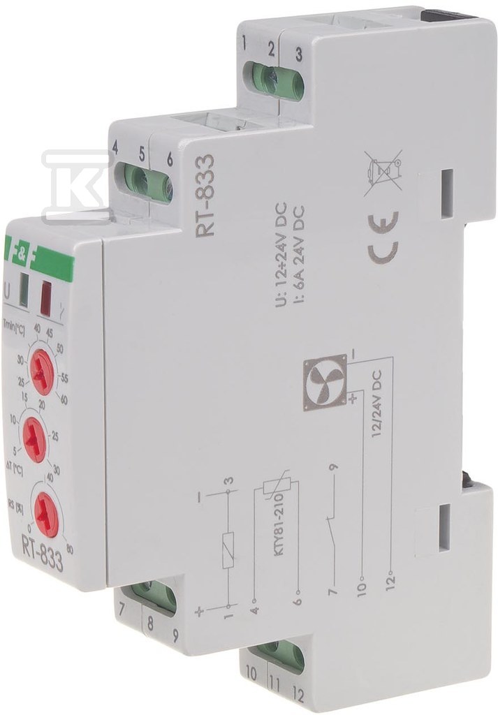 Regulator temperatury z regulacją prędkości obrotowej wentylatora, RT-833 - obrazek 1
