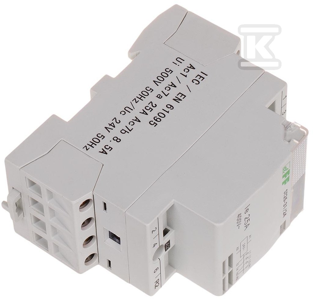 Stycznik modułowy 25A, 3NO+1NC, napięcie cewki 24 VAC, 2 moduły, montaż na szynie, ST25-31-24V - obrazek 3
