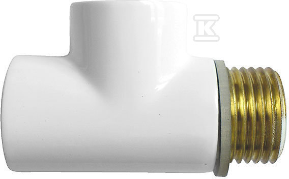 Trójnik 1/2" do grzałki biały T-KUS,1 - obrazek 1