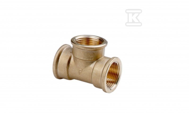 Trójnik mosiężny 1" żółty T04Z - obrazek 1