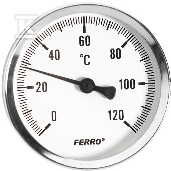 Termometr 100 mm 1/2 cala axialny 0-120°C T100120A