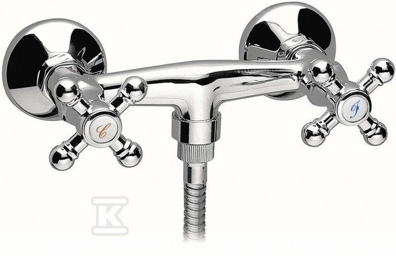 Bateria prysznicowa Retro ścienna, chrom XR77 - obrazek 1