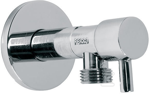 Zawór kątowy z głowicą ceramiczną 1/2"x3/4", uchwyt metalowy Z1234C - obrazek 1