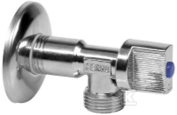 Zawór kulowy kątowy 1/2"x3/8" z rozetą, uchwyt metalowy Z1238K - obrazek 1