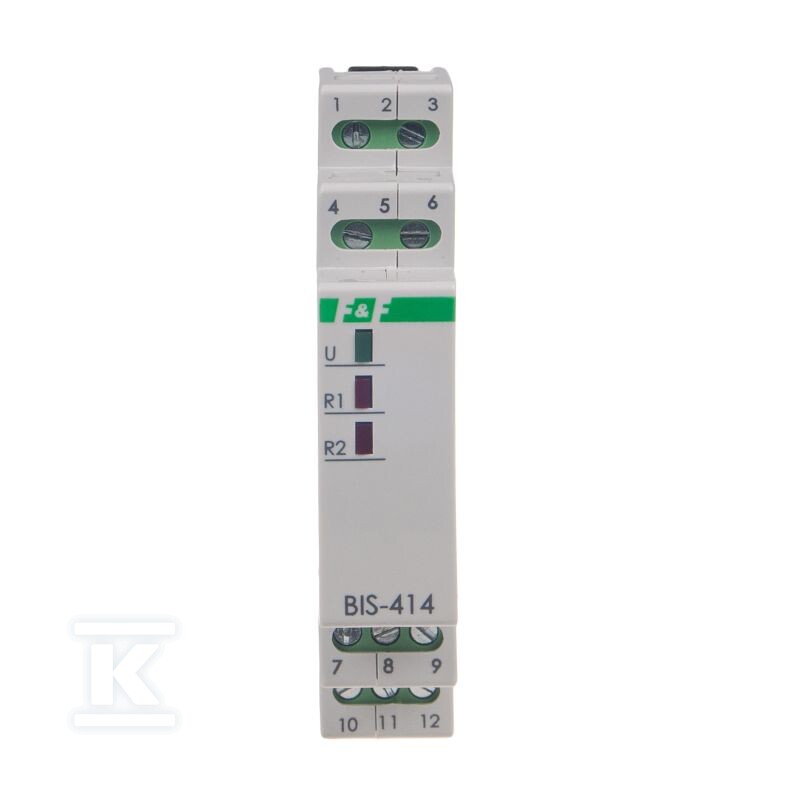 Przekaźnik bistabilny, sekwencyjny, na szynę DIN, z przekaźnikiem inrush 160A/20ms BIS-414-LED - obrazek 1