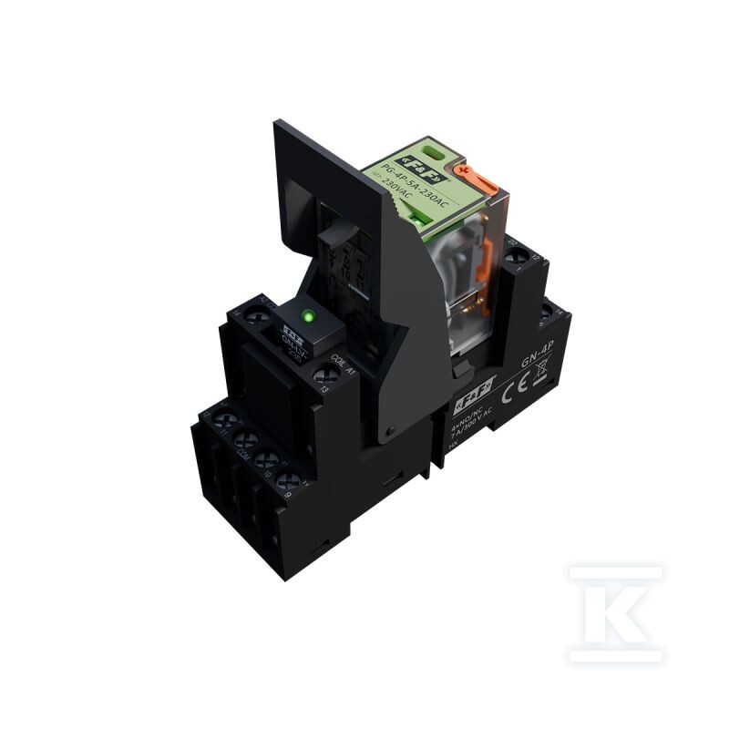 Przekaźnik interfejsowy PG-4P-5A-230AC + gniazdo przekaźnikowe GN-4P + obejma wyrzutnikowa K-GN-4P + moduł przeciwprzepięciowy LED GN-LV-230 DTA890 - obrazek 3