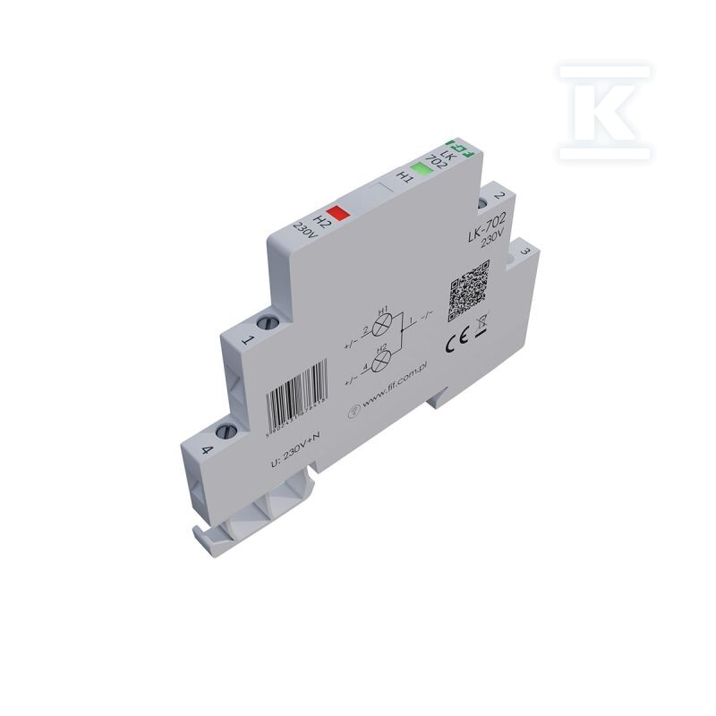Lampka kontrolna zasilania 1/3S 2xLED CZERWONA/ZIELONA LK-702 - obrazek 2