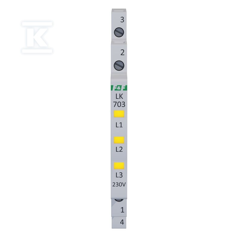 Lampka kontrolna zasilania LK-703Y 1/3S 3X230V 3xLED żółta - obrazek 2