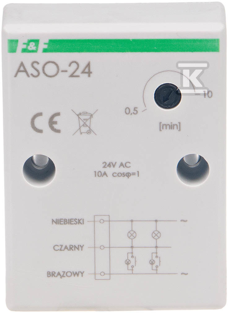 Automat schodowy ASO-42 Un=42V I=10A obudowa hermetyczna przewód przyłączeniowy 0 5m - obrazek 1