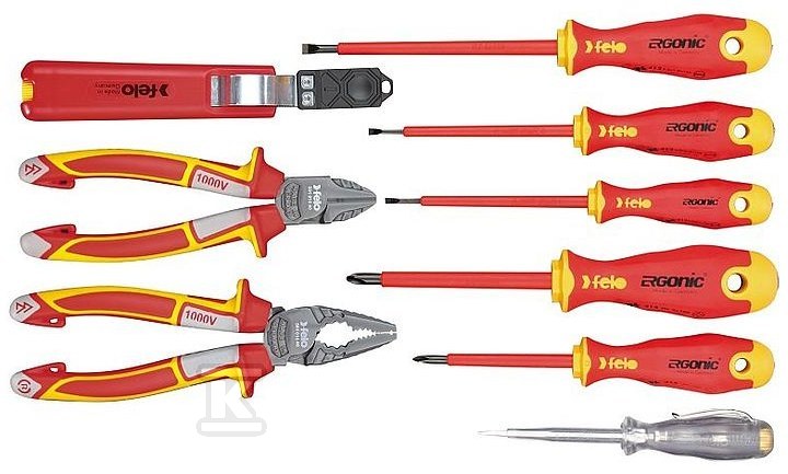 Zestaw 9 narzędzi dla elektryka w kaburze na pas FL41399504