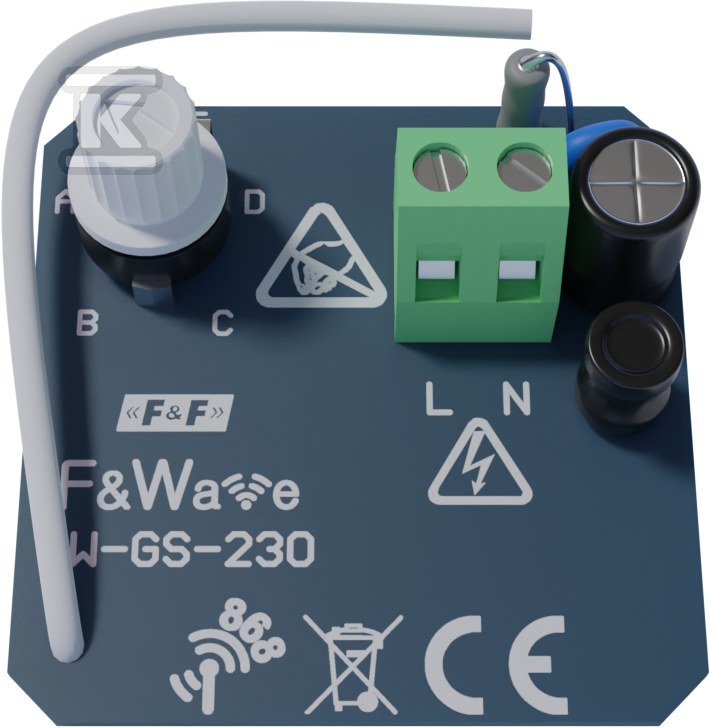 Moduł elektroniki nadajnika radiowego 4-kanałowego do panela szklanego, 230v ac FW-GS-230
