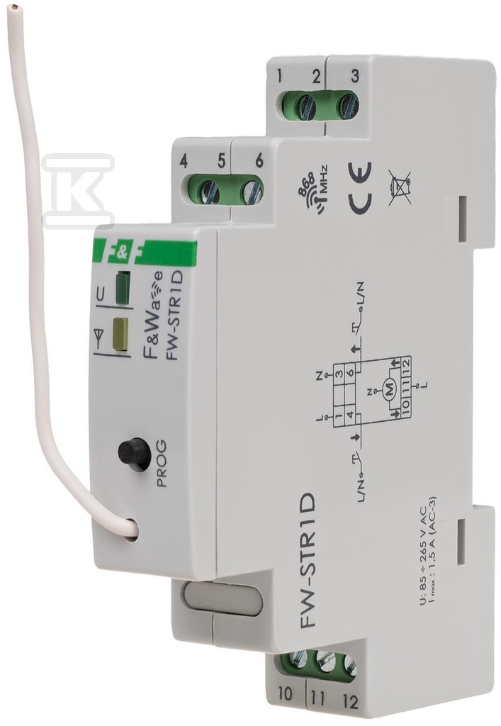 Radiowy sterownik rolet 230V- montaż DIN 85÷265V AC/DC FW-STR1D - obrazek 1
