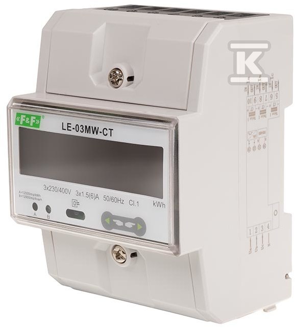 Zestaw do monitoringu energii: licznik energii elektrycznej- trójfazowy LE-03MW-CT, dwukierunkowy, do pomiaru półpośredniego + integrator liczników energii WI-MODBUS-D DTB103 - obrazek 2
