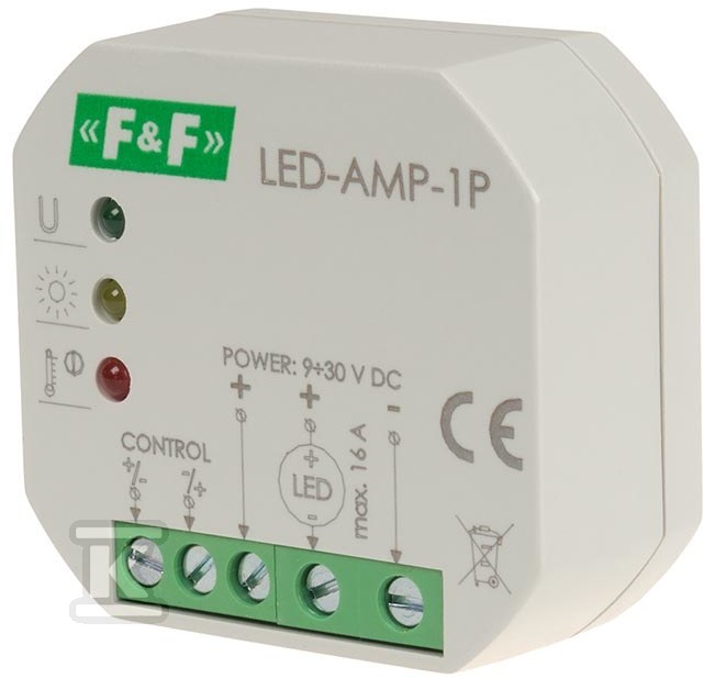 Wzmacniacz sygnału zasilającego do oświetlenia led do puszki podtynkowej LED-AMP-1P