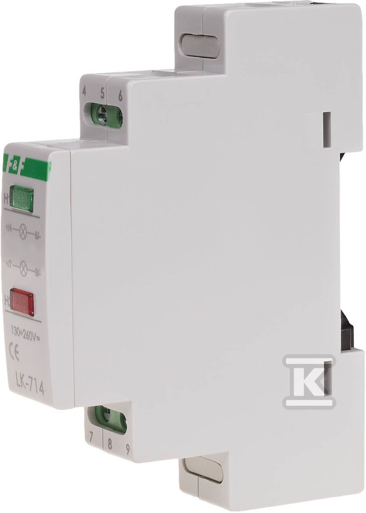 Lampka sygnalizacyjna zasilania-dustanowa LK-714 30÷130V Lampka kontrolna zasilania 2XLED (czerwona zielona) Un=30÷110V AC/DC LK-714-30-130V - obrazek 1