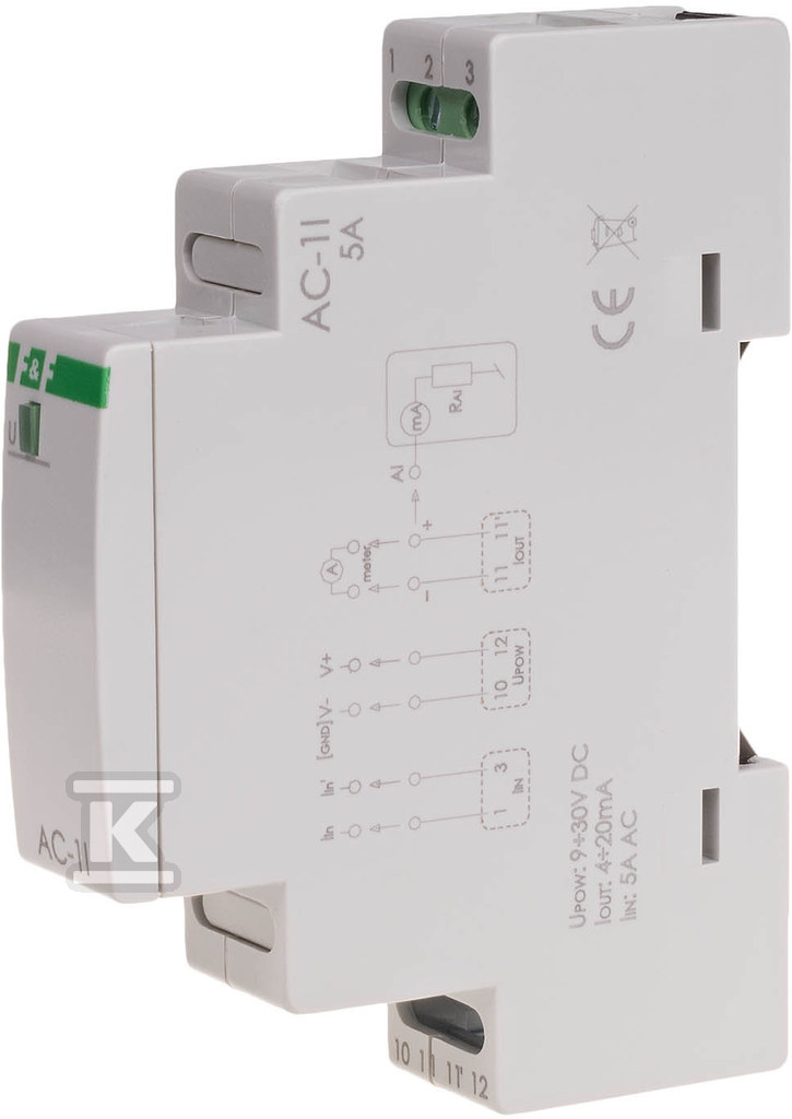 Analogowy przetwornik natężenia prądu, jednofazowy, 5A MAX-AC-1I-5A