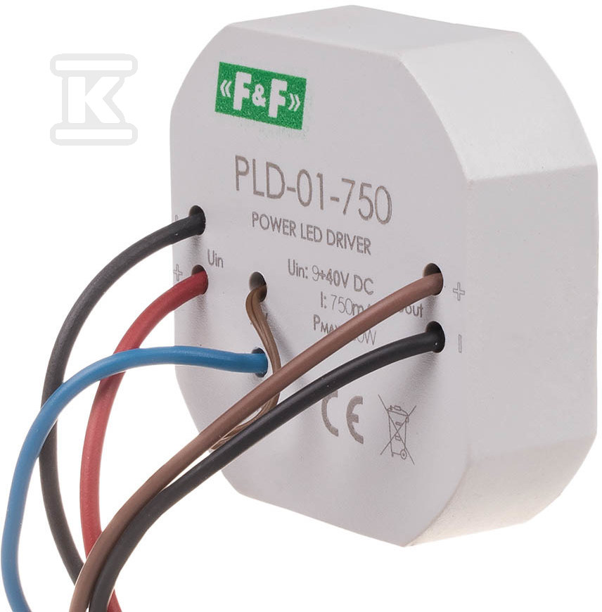 Zasilacz led mocy nap. wej. 5÷40v dc, montaż w puszce 61, 750w PLD-01-750 - obrazek 1