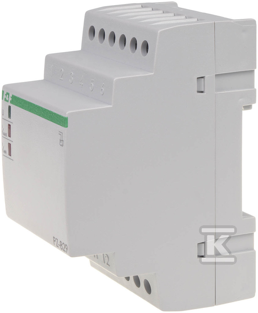 Przekaźnik kontroli poziomu cieczy PZ-829 RC B dwustanowy, z regulacją czułości, bez sond, styki 2×1P, I=2×16A, 3 moduły PZ-829RC-B - obrazek 1