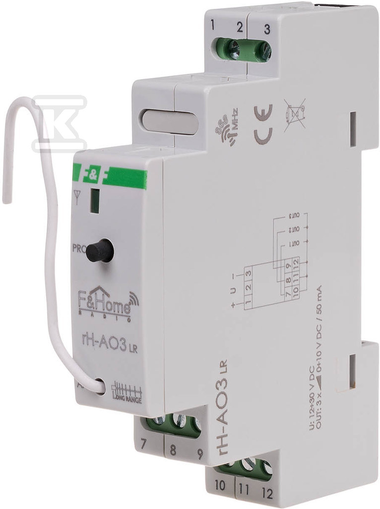 Moduł radiowy wyjść analogowych 12÷30v dc rH-AO3-LR RH-AO3-LR - obrazek 1