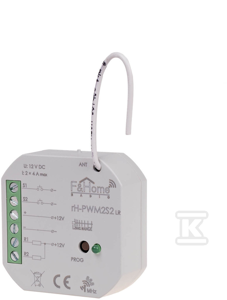 Sterownik pwm dwukanałowy niskiego napięcia z dwukanałowym nadajnikiem - long range rH-PWM2S2-LR RH-PWM2S2-LR - obrazek 1