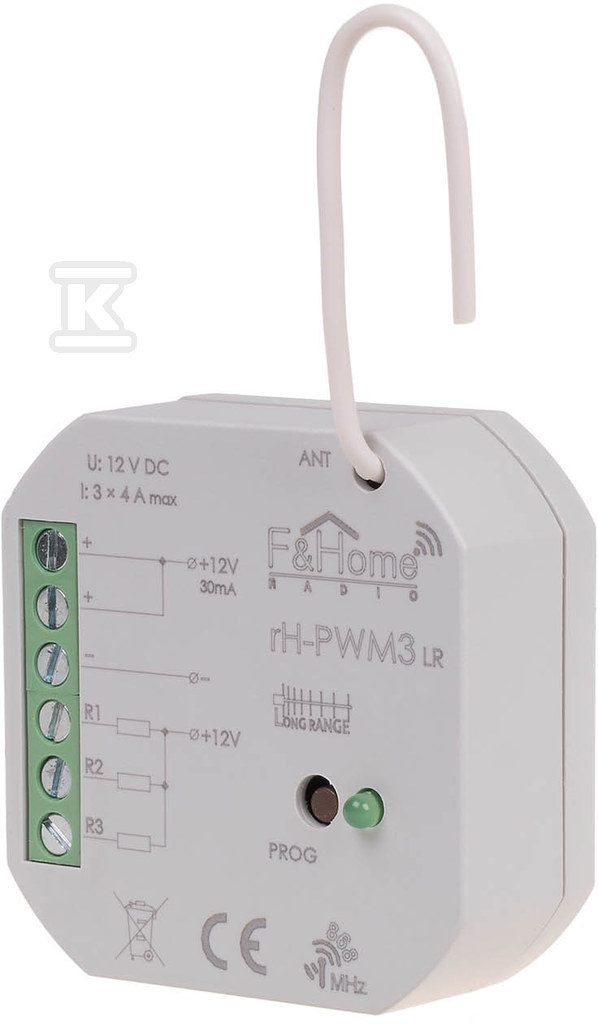 Sterownik pwm trzykanałowy niskiego napięcia - long range rH-PWM3-LR RH-PWM3-LR - obrazek 1