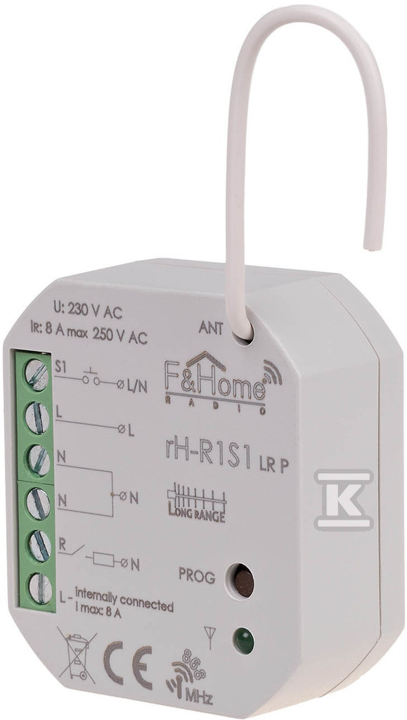 Moduł radiowy przekaźnikowy polaryzowany rH-R1S1-LR-P RH-R1S1-LR-P - obrazek 1