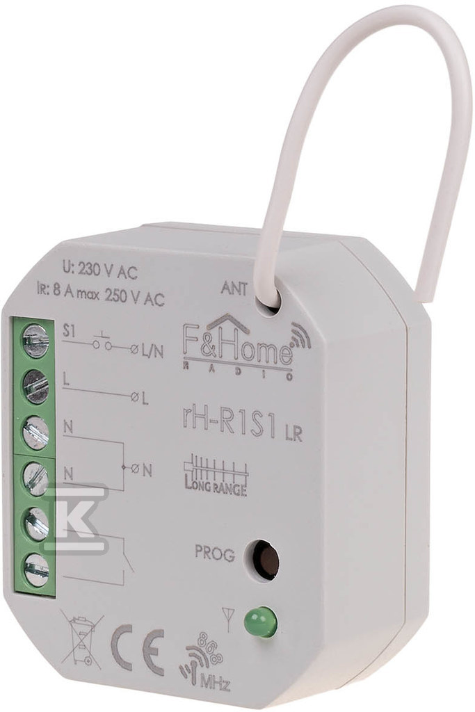 Moduł radiowy przekaźnika, podtynkowy – long range rH-R1S1-LR RH-R1S1-LR