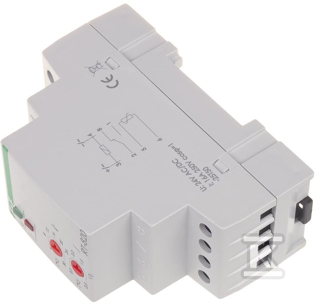 Regulator temperatury - zakres temperatur 4÷30°c bez sondy montaz na szynie din, styk: 1no/nc 230v ac RT-820B - obrazek 1
