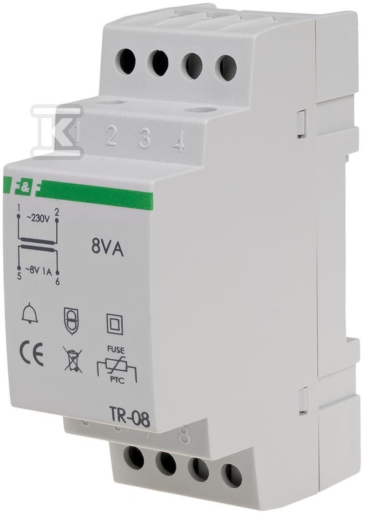 Transformator sieciowy TR-08 8VA, I=1A