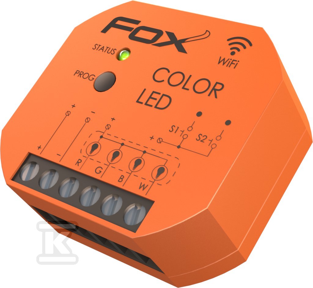 Sterownik oświetlenia kolorowego (RGBW) LED 12/24V Wi-Fi Color LED FOX WI-RGBW-P - obrazek 1