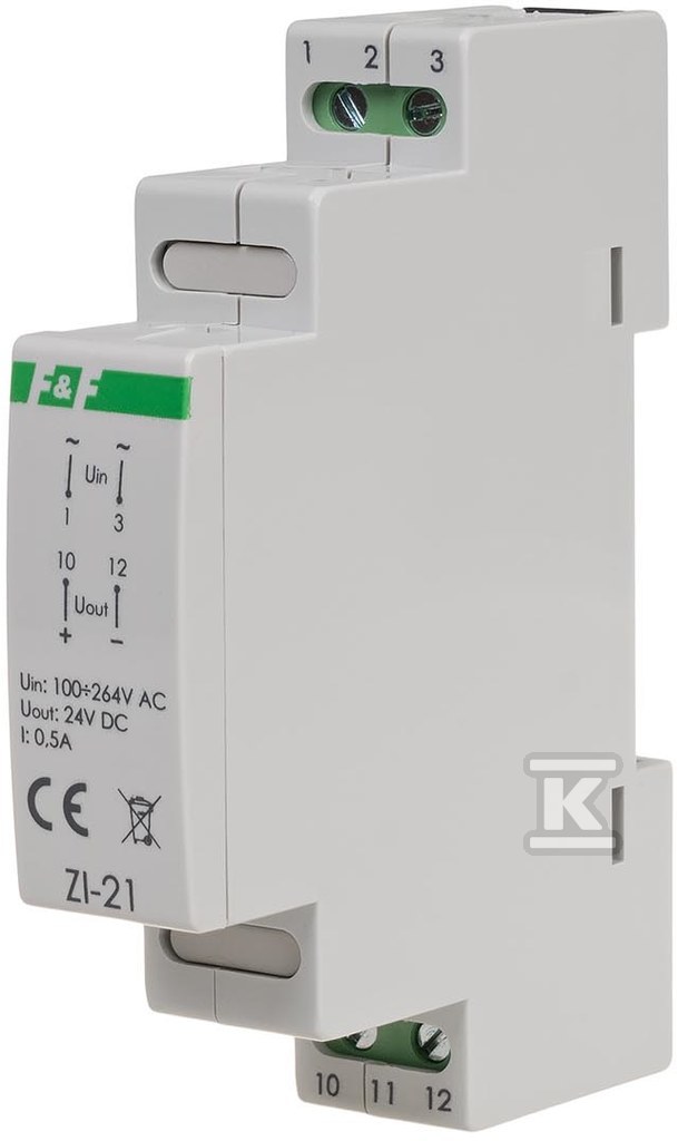 Zasilacz impulsowy zi-21 24v dc 0,5a ZI-21 - obrazek 1