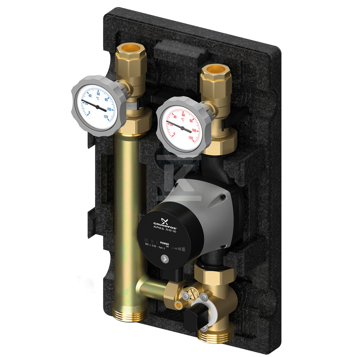 Grupa pompowa MeiFlow S MK 1" z mieszaczem z pompą Grundfos Alpha 2 25-60, wykonanie lewe? MEIH-L66831.30 - obrazek 1