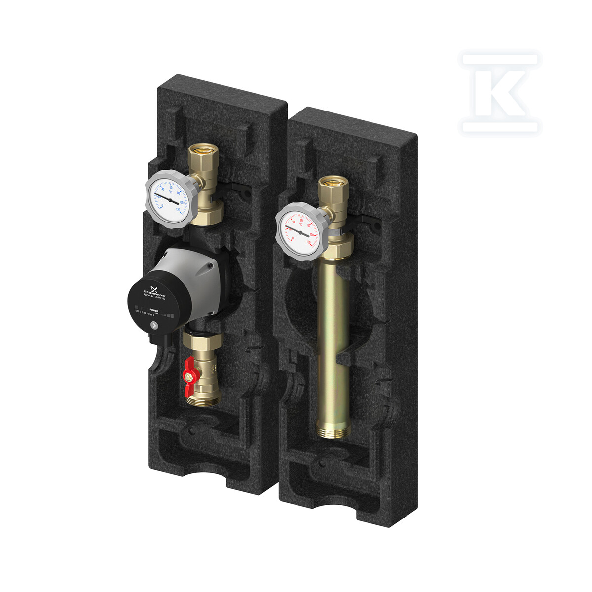 Grupa pompowa MeiFlow M UK 1 1/4" bez mieszacza dla większych przepływów z pompą Grundfos Alpha 2 32-60? MEIH-66814.35 - obrazek 1
