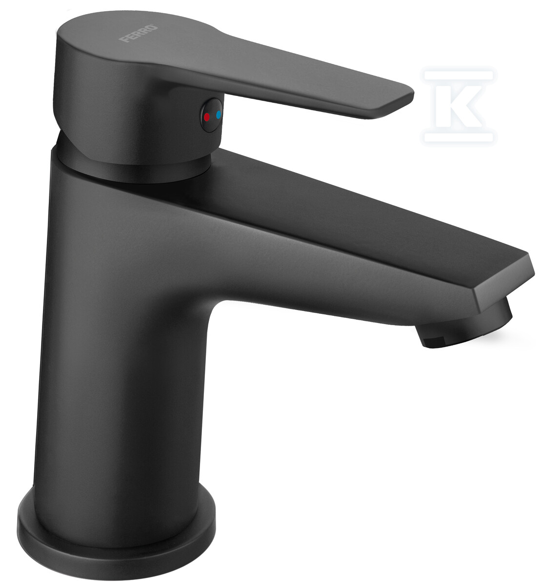 Bateria umywalkowa RITTO stojąca, korek z tworzywa click-clack, czarny BTR2BL - obrazek 1