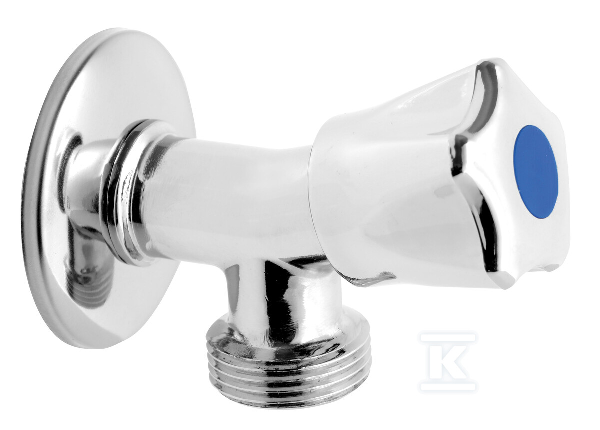 Zawór grzybkowy kątowy z rozetą, z zaworem zwrotnym 1-2″x3-4″ CF3017