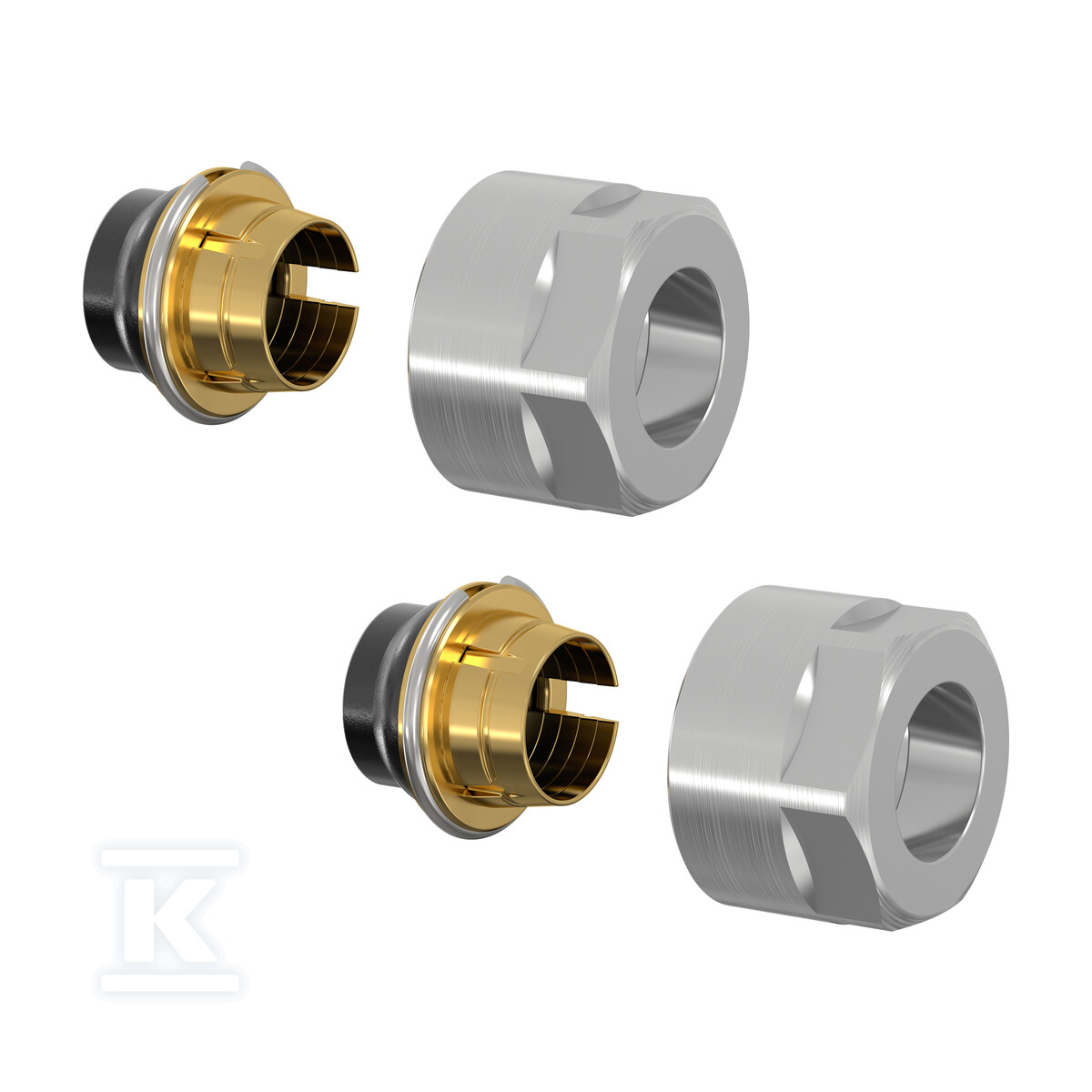 Komplet złącza F11 12 mm niklowany F11121 - obrazek 1