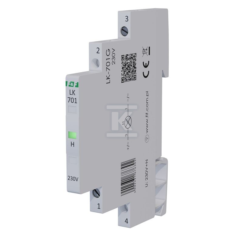 Lampka kontrolna zasilania LK-701G 1/3S 230V 1xLED zielona