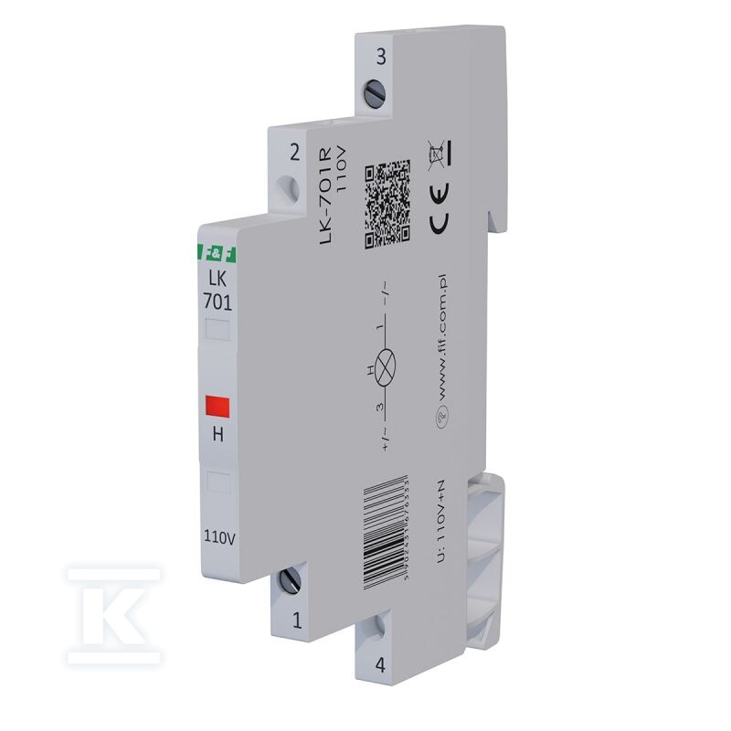 Lampka kontrolna zasilania LK-701R 1/3S 230V 1xLED czerwona