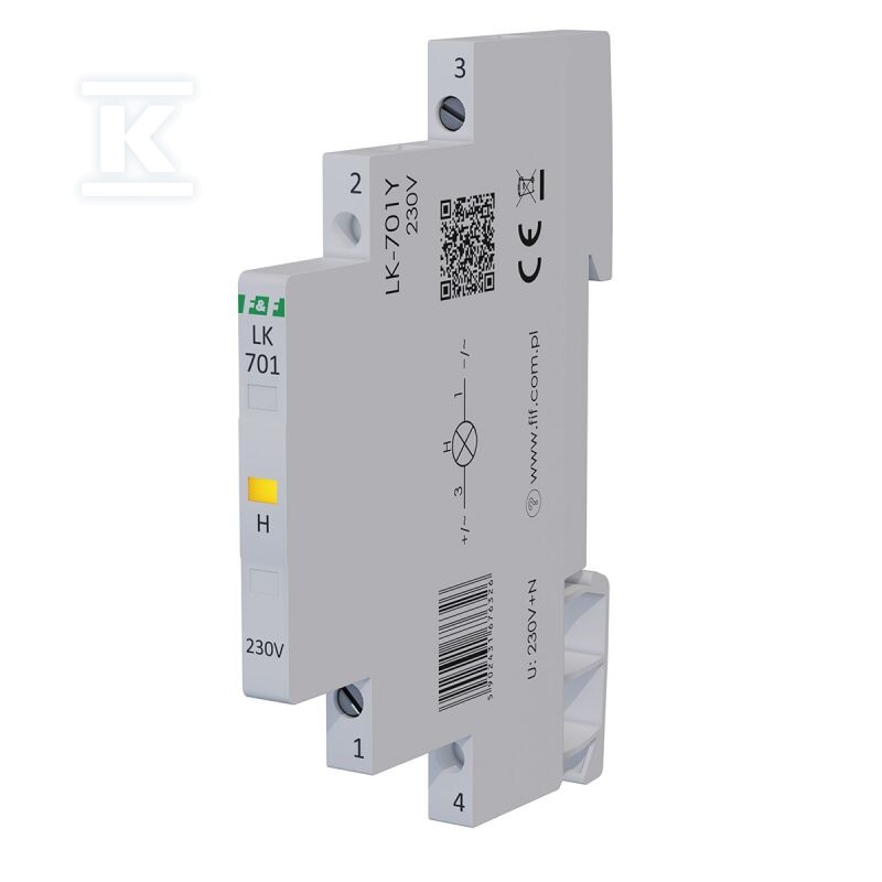 Lampka kontrolna zasilania LK-701Y 1/3S 230V 1xLED żółta