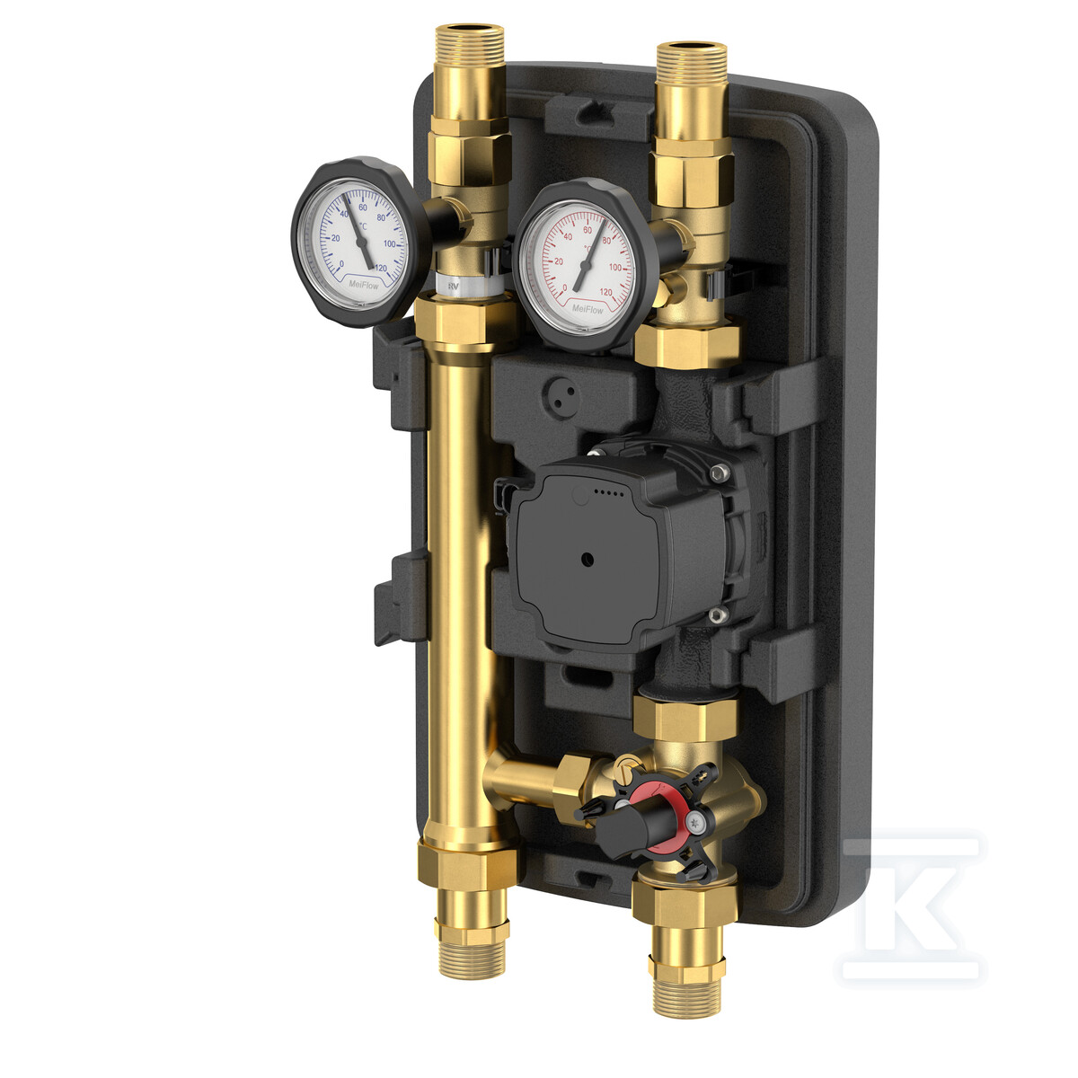 Grupa pompowa MeiFlow Top S MK 1" z mieszaczem bez siłownika do instalacji chłodniczych i grzewczych, pompa Grundfos UPM3 Hybrid 25-70? M66931.36K - obrazek 1