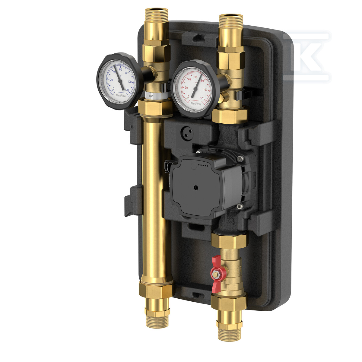 Grupa pompowa MeiFlow Top S UK 1" bez mieszacza do instalacji chłodniczych i grzewczych, pompa Grundfos UPM3 Hybrid 25-70? M66911.36K - obrazek 1