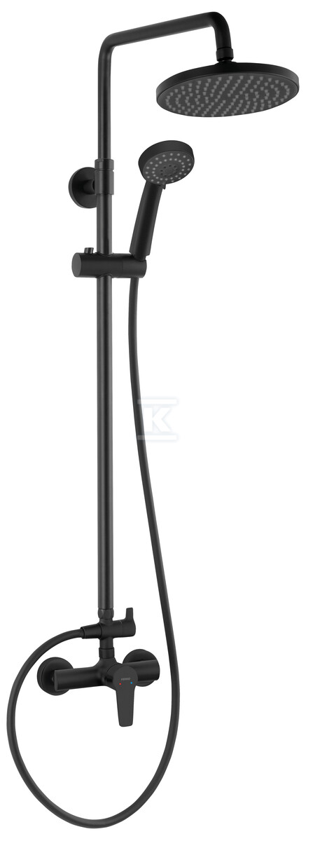 Zestaw prysznicowy przesuwny 3 strumieniowy RITTO BLACK z baterią prysznicową BTR7U, czarny NP84-BTR7U-BL - obrazek 1