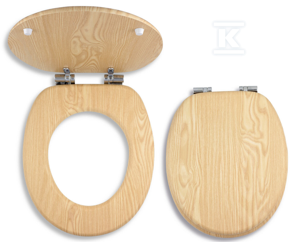 Deska sedesowa WC wolnoopadająca MDF jesion WC/SOFTJASAN - obrazek 1